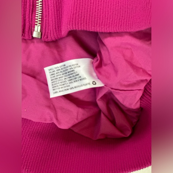 NWT Wild Fable Pink Bomber Size Large Quilted Full Zip - Picture 4 of 14